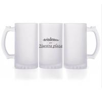 La Fábrica de Funcionarios - Opojarra de Cristal Opaco para Oposiciones | “Brindemos por Nuestra Plaza” | Jarra de Cerveza | Regalo Original para Opositores y Nuevos Funcionarios