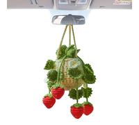 La fábrica de gancho para automóviles, el espejo retrovisor Crochet Factory - Crochet Strawberry Crochet Plant añade un toque refinado a su coche. Donde la decoración del coche | Lindo adornos cuelga