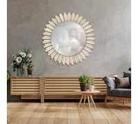 la fabrica del cuadro Espejo de Pared Fabricado en España - Mod Sol- Acabado Artesanal - Espejo de diseño Ideal para Salón, Recibidor, Vestidor, Dormitorio y Baño. (Blanco-Betún)