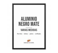 la fabrica del cuadro Marco de Aluminio Negro Mate 42X59,4, Moldura Premium | marco para fotos, láminas, púzles. Metacrilato 2 mm, trasera Foam antihumedad, fácil montaje, listo para colgar,.