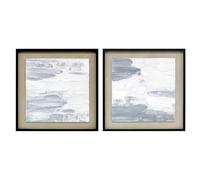 la fabrica del cuadro ®, Pareja de Cuadros Decorativos Artesanales Pintados a Mano, Cuadros Decoración para Salón y Diferentes Estancias. (PAREJA ABSTRACTO AZUL)