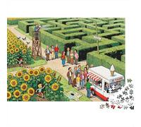La Familia del Laberinto del Girasol perdida Puzzle De Madera Impermeable Puzzles De 1000 Piezas para Adultos Divertido Rompecabezas Juegos Desafiantes