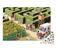 La Familia del Laberinto del Girasol perdida Puzzle De Madera Impermeable Puzzles De 1000 Piezas Regalos para Adultos Desafiante Y Estimulante Rompecabezas Decoración del Hogar
