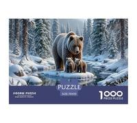 La Familia del osoRompecabezas Imposible,desafío for Adults Snowy Bosque 1000 Piezas Obra De Arte De Juego De para Adultos Y Niños A Partir De 12 Años 70x50cm/1000pcs