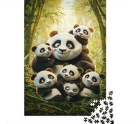 La Familia Panda Puzzles 1000 Piezas Animales del Bosque de bambú Puzzle De Madera para Adultos Y Niños Mejor Regalo 1000pcs (75x50cm)