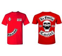 La Familia Patch MC13 - Camiseta para hombre, color negro o rojo, talla M-5XL, rojo, XXL