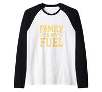 La familia vintage es mi combustible. Retro, Crianza, Poder. Camiseta Manga Raglan