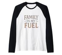 La familia vintage es mi combustible. Retro, Crianza, Poder. Camiseta Manga Raglan