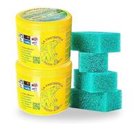 La Fantástica Piedra Blanca Original Pack 2x900g | Arcilla de Limpieza Multiusos, Fórmula Alemana, 4 Esponjas de Regalo