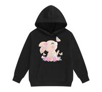 La Farmacia Sweats à Capuche et Sweats pour Filles, jolis Pulls imprimés Lapin pour Tout-Petits, vêtements d'extérieur décontractés, Veste Polaire chaude pour l'automne et (Black, 10-11 Years)