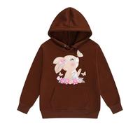 La Farmacia Sweats à Capuche et Sweats pour Filles, jolis Pulls imprimés Lapin pour Tout-Petits, vêtements d'extérieur décontractés, Veste Polaire chaude pour l'automne et Chaqueta (Brown, 2-3 Years)