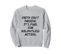 La fe alimenta la acción, Christian Gym Hustle Éxito Motivación Sudadera