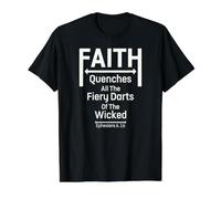 La fe apaga los Dardos de Fuego de los malvados, Armadura de Dios Camiseta gráfica económica, Hombre, Negro, XL