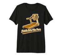 La fe en la Cinta de Correr Marca el Ritmo Christian Runner Camiseta Premium