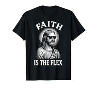 La fe es la flexión Cool Jesús Funny Christian Camiseta
