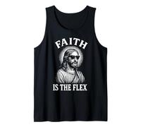 La fe es la flexión Cool Jesús Funny Christian Camiseta sin Mangas