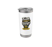 La fe me sostiene cuando se agotan las fuerzas Diseño cristiano Vaso térmico de acero inoxidable de doble pared
