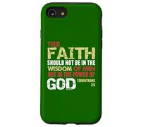 La fe no en la sabiduría de los Hombres, Sino en el Poder de Dios 1 Cor 2 Carcasa para iPhone SE (2020) / 7/8