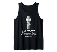 La fe puede mover montañas Jesús Dios Biblia Jesús Cruz vertical Camiseta sin Mangas