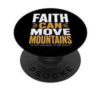La fe Puede Mover montañas Mateo 17:20 Biblia Cristiana PopSockets PopGrip Adhesivo