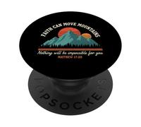 La fe Puede Mover montañas Mateo 17:20 Religión Cristiana PopSockets PopGrip Adhesivo