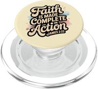 La fe se Completa en acción Santiago 2:22 PopSockets PopGrip para MagSafe