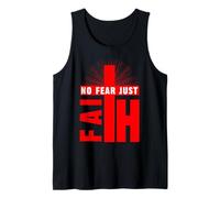 La fe sobre el miedo Camina en la fe no en el miedo DIOS nos bendiga Camiseta sin Mangas