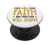 La fe sobre el miedo Camina en la fe no en el miedo DIOS nos bendiga PopSockets PopGrip Adhesivo