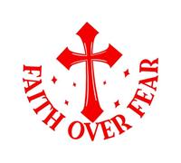 La fe sobre el miedo Dios Jesús Cristiano Calcomanías de pared 51x58cm Embellecimiento de paredes Rojo