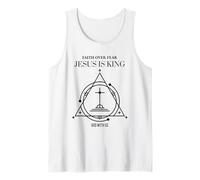 La fe sobre el Miedo Jesús es el Rey Dios con Nosotros (Religioso) Camiseta sin Mangas