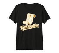 La fe Suena a la verdadera Cruz de Las Escrituras cristianas Camiseta Premium