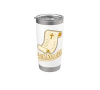 La fe suena a la verdadera cruz de las Escrituras cristianas Vaso térmico de acero inoxidable de doble pared