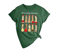 La fea camisa de Navidad de las mujeres de los hombres Camisa de Santa Dirty Christmas divertida pieza de Navidad regalo para Navidad Secret Santa Gift Camisetas a juego para mujer (verde militar, XL)