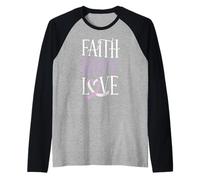 LA Fee Esperanza Amor LA Conciencia DE Alzheimer Cinta Morada Meme Camiseta Manga Raglan