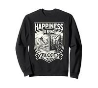 La Felicidad es Estar al Aire Libre - Senderismo Trekker Senderismo Sudadera