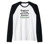 La felicidad es estar casado con alguien paquistaní Camiseta Manga Raglan