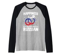 La felicidad es estar casado con un cónyuge ruso Rusia Camiseta Manga Raglan