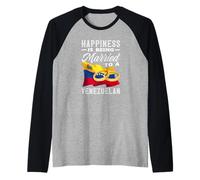 La Felicidad es Estar Casado con un venezolano Camiseta Manga Raglan