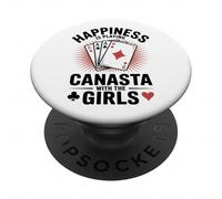 La Felicidad es Jugar al Juego de Cartas Canasta con Las Chicas PopSockets PopGrip Adhesivo