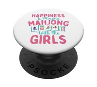 La Felicidad es Jugar al Mahjong con Las Chicas - Mah Jong Lover PopSockets PopGrip Adhesivo