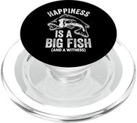 La felicidad es un pez grande y un testigo broma divertida de pesca PopSockets PopGrip para MagSafe