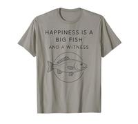 La Felicidad es un pez Grande y un Testigo - Divertido Pescador de Pesca Camiseta