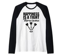 La Felicidad es un trío Apretado Dardos Camiseta Manga Raglan