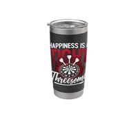 La felicidad es un trío apretado Dardos Torneo Dardos Vaso térmico de acero inoxidable de doble pared