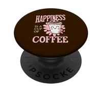La Felicidad es una Taza de café me Hace Feliz PopSockets PopGrip Adhesivo