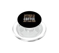 La Felicidad es una Taza de café y un Buen Libro Amante de la cafeína PopSockets PopGrip para MagSafe