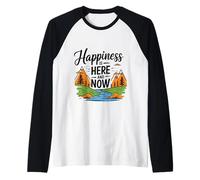 La felicidad está aquí y ahora. Camiseta Manga Raglan