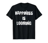 La Felicidad se avecina Camiseta gráfica económica, Hombre, Negro, L