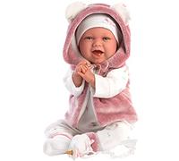 La feliz Mimi es una muñeca bebé de 42 cm de altura con ojos azules y un cuerpo suave. La cabeza, los brazos y las piernas están hechos de vinilo