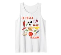 La Festa Italiana gráfica Italiana Vegetal Italia Pizza Camiseta sin Mangas